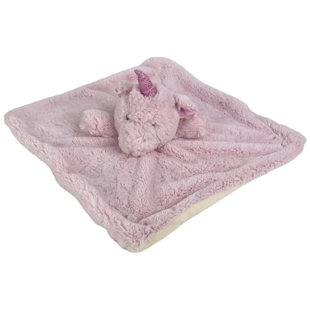 Kellytoy Pink Unicorn Baby Lovey‎ Rattle Security Blanket Plush Stuffed Animal
